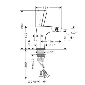 Смеситель для биде Hansgrohe PuraVida (15270000) - Фото №2