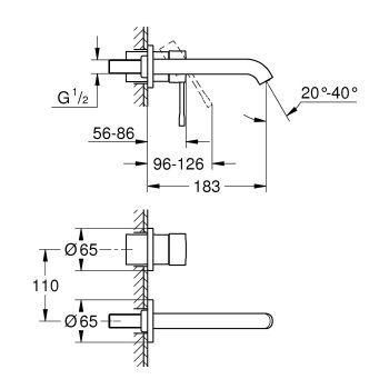 Смеситель настенный для умывальника Grohe Essence… - Фото №2