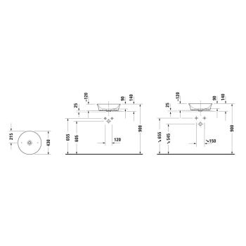 Меблевий умивальник Duravit White Tulip 43 см, білий (236243000)