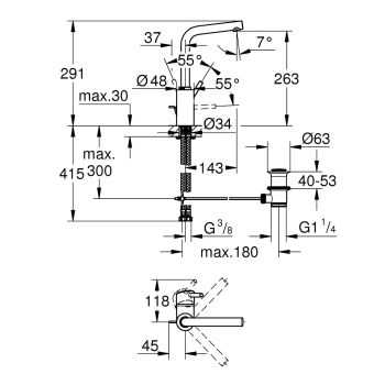 Смеситель для раковины Grohe Concetto L-Size (23739002) - Фото №2