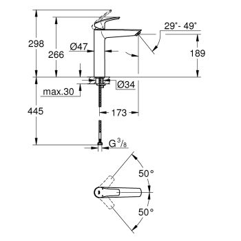 Смеситель однорычажный для раковины Grohe Eurosmart… - Фото №2