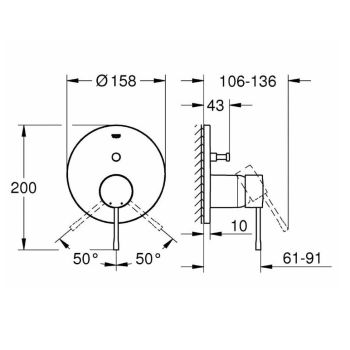 Смеситель для ванны GROHE Essence (24058GN1) - Фото №2