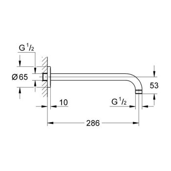 Тримач верхнього душу 282 мм Grohe Rainshower (28576000) - Фото №2