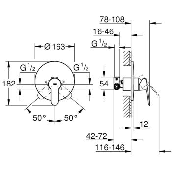 Смеситель для душа Grohe BauEdge (29078000) - Фото №2