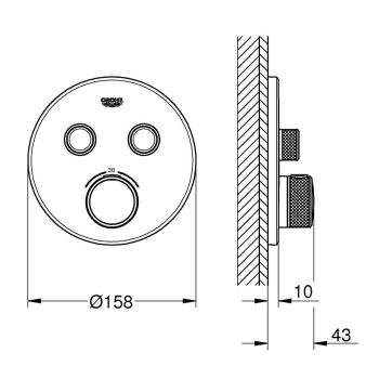 Термостат для душу Grohe Grohtherm SmartControl на… - Фото №2