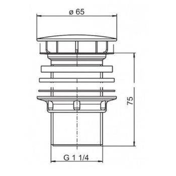 Зливний вентиль для раковин без переливу Sanit (30.006.00.0000) - Фото №2