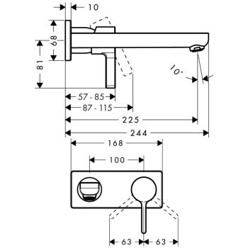 Смеситель для раковины Hansgrohe Metris S 225 мм (31163000) - Фото №2