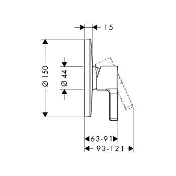 Змішувач для душу Hansgrohe Metris S (31665000) - Фото №2