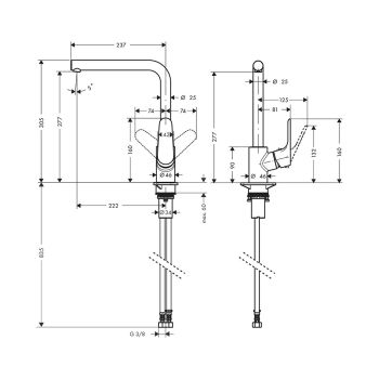 Смеситель для кухни Hansgrohe Focus M41 280 (31817000) - Фото №2