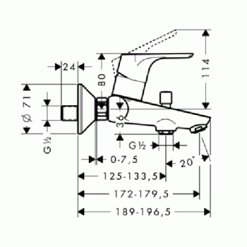 Змішувач для ванни Hansgrohe Focus (31940000) - Фото №2