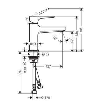 Змішувач для раковини Hansgrohe Metropol 100 Push-Open… - Фото №2
