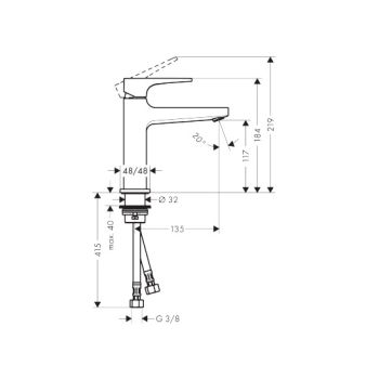 Змішувач для раковини Hansgrohe Metropol 110 CoolStart… - Фото №2