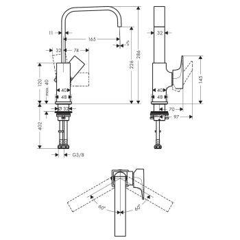 Смеситель для раковины Hansgrohe Metropol 230 с системой… - Фото №2