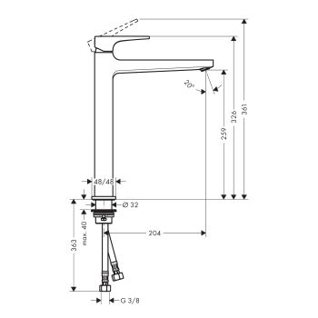 Змішувач для раковини Hansgrohe Metropol 260 Push-Open… - Фото №2
