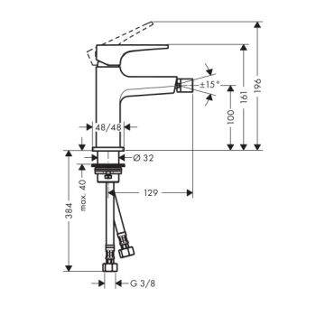 Змішувач для біде Hansgrohe Metropol Push-Open (32520000) - Фото №2