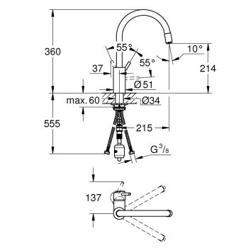 Змішувач для мийки Grohe Concetto (32663003) - Фото №2