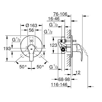 Змішувач для ванни НЧ Grohe Eurosmart (33305002) - Фото №2