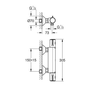 Термостат для душу Grohe Grohtherm 800 (34558000) - Фото №2