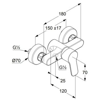 Смеситель для душа Kludi Pure&Easy, хром (378410565) - Фото №2