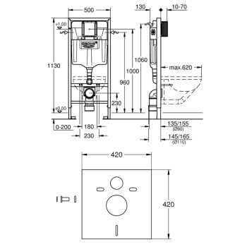 Система інсталяції для унітазу Grohe Rapid SL 3 в… - Фото №2