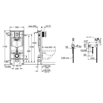 Інсталяція для унітазу Grohe QuickFix Rapid SL 3в1… - Фото №2
