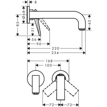 Змішувач для умивальника Axor Citterio 220 Lever rhombic… - Фото №2