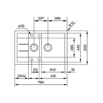 Кухонна мийка Teka Astral 60 B-TG врізна, гранітна,&#8230; - Фото №2