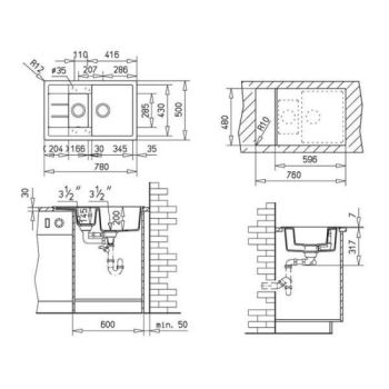 Кухонна мийка Teka Astral 60 B-TG з матеріалу Tegranit&#8230; - Фото №2