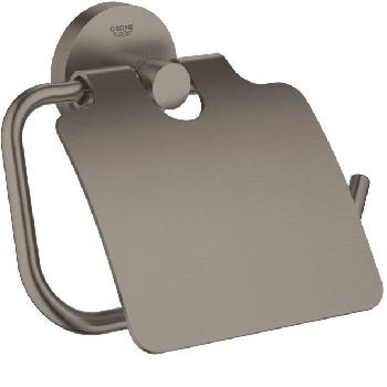 Держатель туалетной бумаги с крышкой Grohe 
Essentials, темный графит (40367AL1)