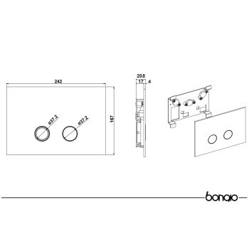 Клавіша змиву Bongio DOCIA для Geberit Sigma 8 та… - Фото №2