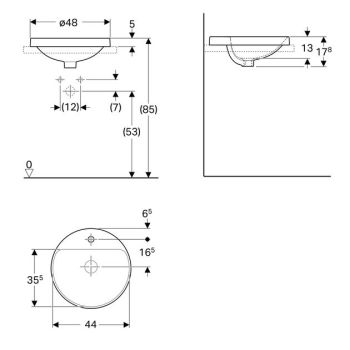 Умивальник накладний Geberit VariForm круглий 48,&#8230; - Фото №2