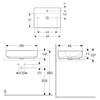 Раковина на стільницю Geberit VariForm прямокутної&#8230; - Фото №2