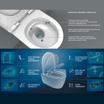 Унитаз подвесной Geberit TurboFlush с тонкой крышкой… - Фото №2