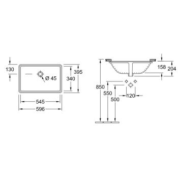 Умивальник вбудований Villeroy&Boch Lunea 54,5x34х15,8,&#8230; - Фото №2