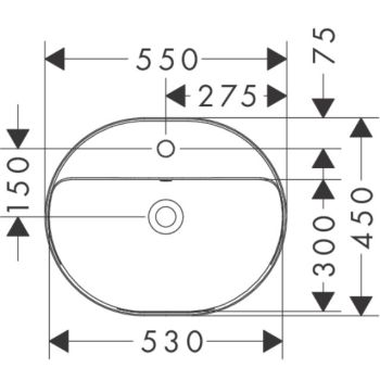 Умивальник врізний Hansgrohe Xuniva U 550x450 мм з&#8230; - Фото №2