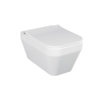 Унітаз підвісний з кришкою Quarter Bath Cross Grand безободковий, білий (70CG03052.00.1.3.01/30SCO.01.02.03)