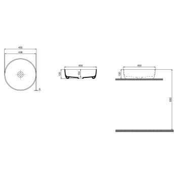 Умивальник на стільницю Quarter Bath Round Line 45,&#8230; - Фото №2