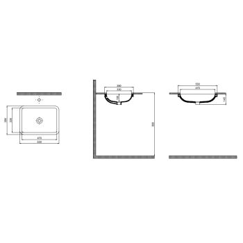 Умивальник вбудований Quarter Bath Single, 53x39,&#8230; - Фото №2