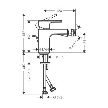 Смеситель для биде Hansgrohe Vernis Shape с донным… - Фото №2