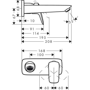 Змішувач для умивальника Hansgrohe Logis, Прихована… - Фото №2