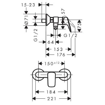 Змішувач для душу Hansgrohe Logis (71600000) - Фото №2