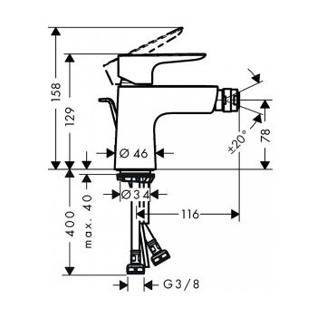 Змішувач для біде Hansgrohe Talis E, Brushed Bronze… - Фото №2