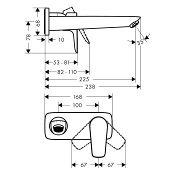 Змішувач для раковини Hansgrohe Talis E 225 мм (71734000) - Фото №2
