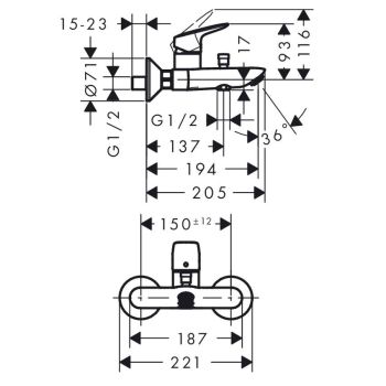 Змішувач для ванни Hansgrohe Talis E (71740000) - Фото №2