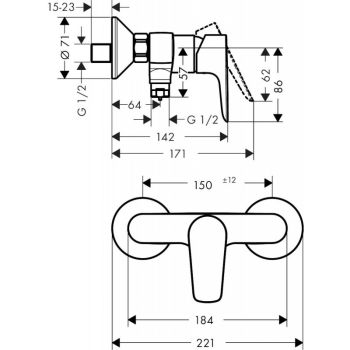 Смеситель для душа Hansgrohe Talis E, белый матовый… - Фото №2