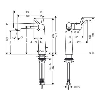 Змішувач для раковини Hansgrohe Talis S 140 (72113000) - Фото №2