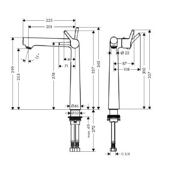 Змішувач для раковини Hansgrohe Talis S 250 (72116000) - Фото №2