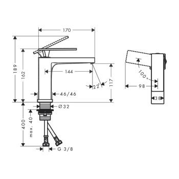 Смеситель Hansgrohe Tecturis E 110 CoolStart для умывальника… - Фото №2