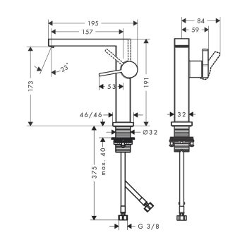 Смеситель для умывальника Hansgrohe Tecturis E 150… - Фото №2