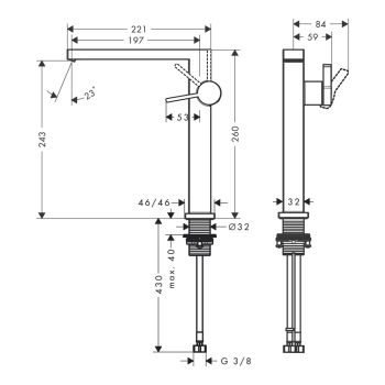 Смеситель для умывальника Hansgrohe Tecturis E 240… - Фото №2
